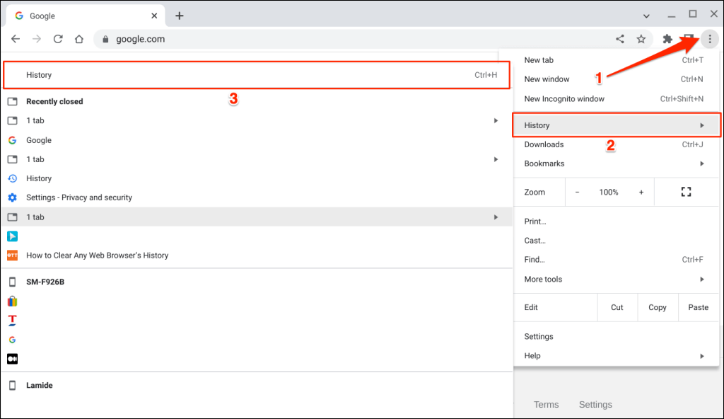 Chromebookの閲覧履歴画像を見つける