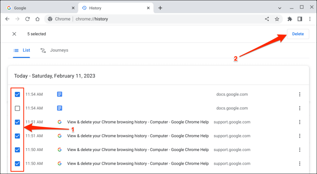 Chromebookで閲覧履歴を消去する方法 画像2
