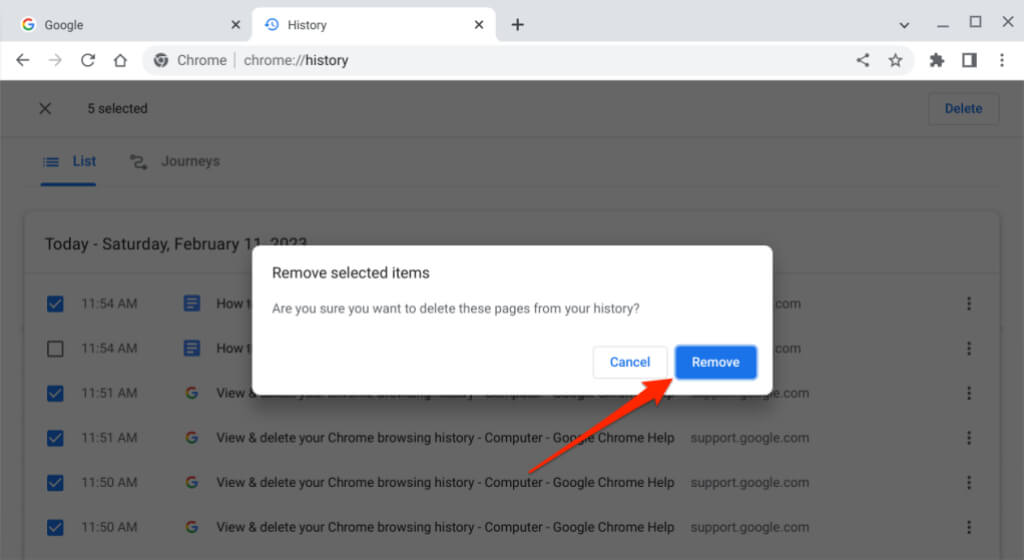 Chromebookで閲覧履歴を消去する方法 画像3