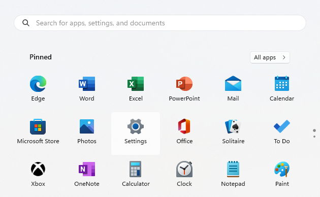 Windows スタート メニュー
