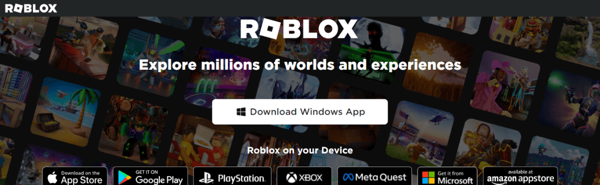 Roblox ダウンロードページ