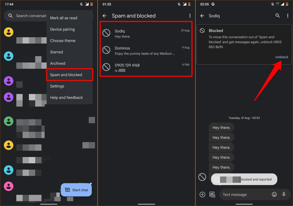 メッセージアプリから不要なテキストをブロックする画像3