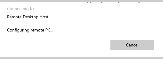 リモート デスクトップ ホストに接続しています。