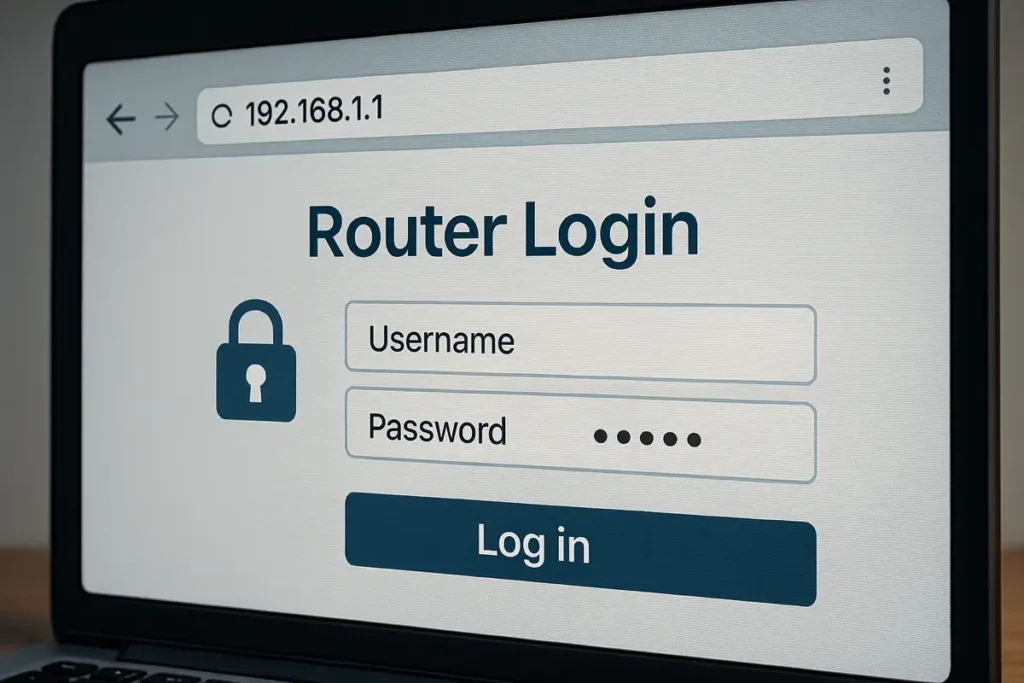 Schermata di accesso al router