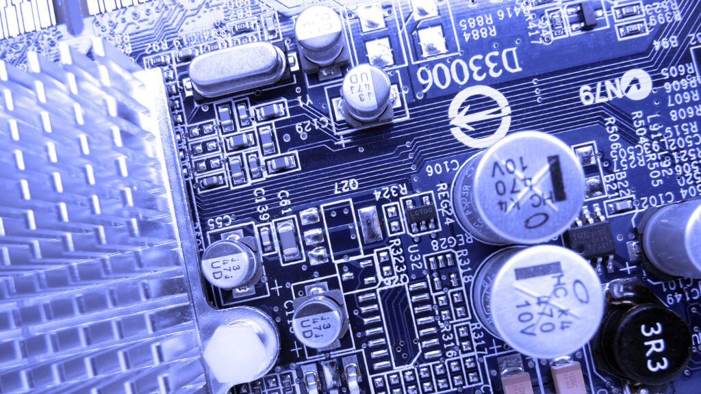 GPU回路基板のクローズアップ