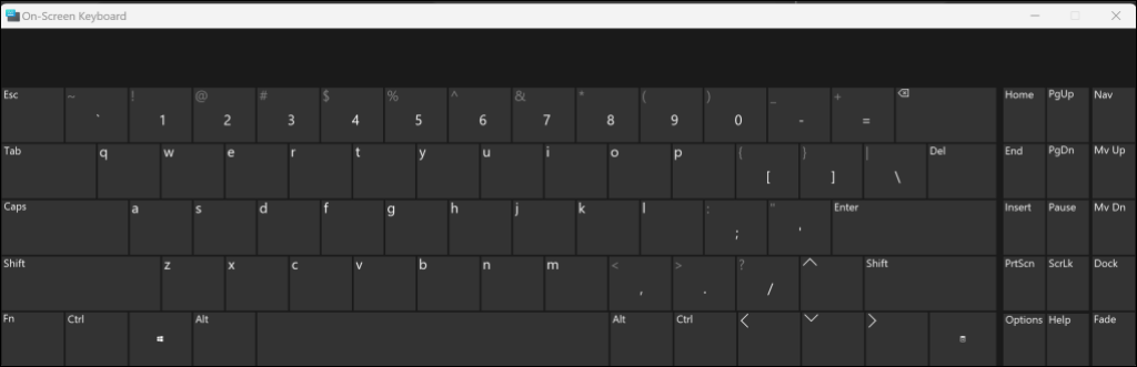 Windows 11 のオンスクリーン キーボード