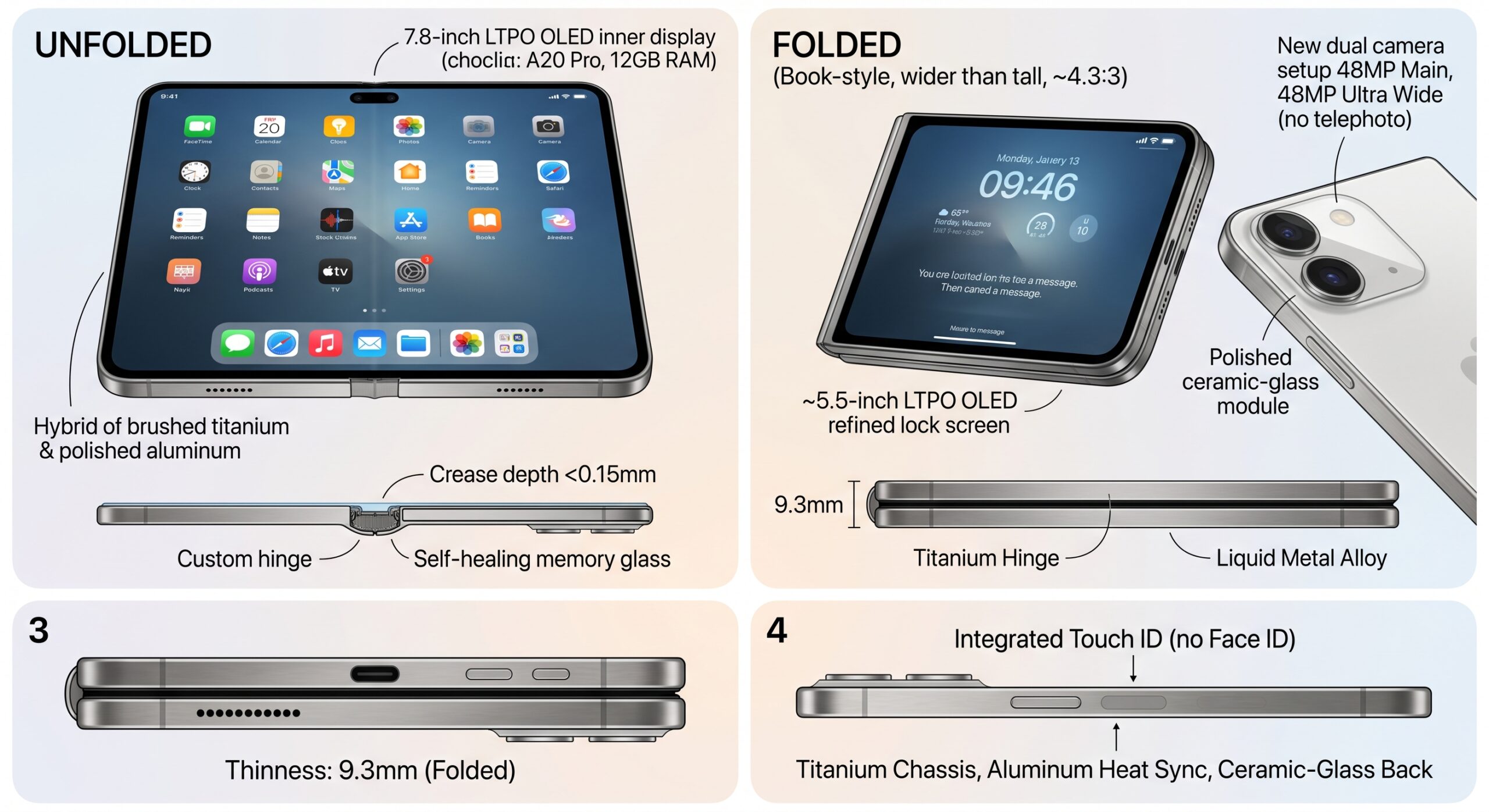 تصميم تخيلي لهاتف iPhone Ultra بالذكاء الاصطناعي من Gemini