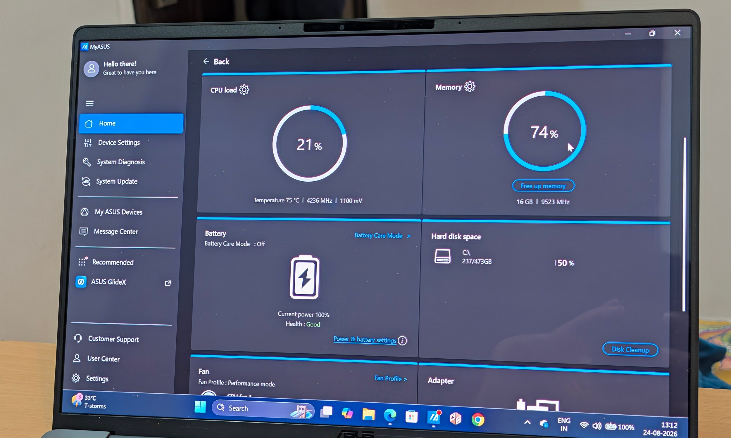 تطبيق MyASUS Experience على ASUS Zenbook A14