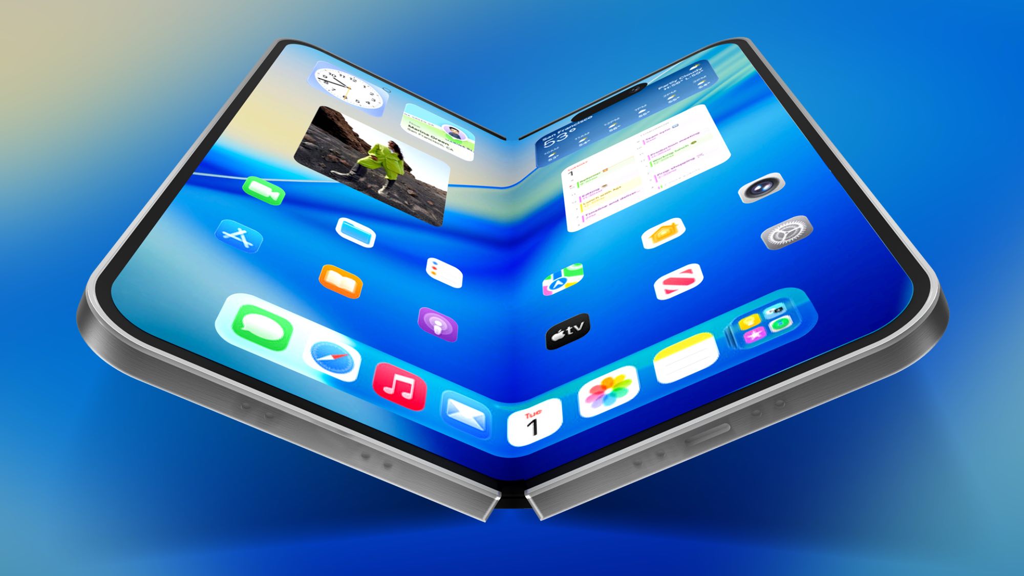 تصميم تخيلي لهاتف iPhone القابل للطي