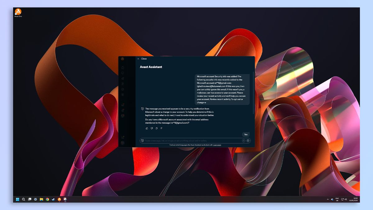 لقطة شاشة لبرنامج Avast One لمكافحة الفيروسات