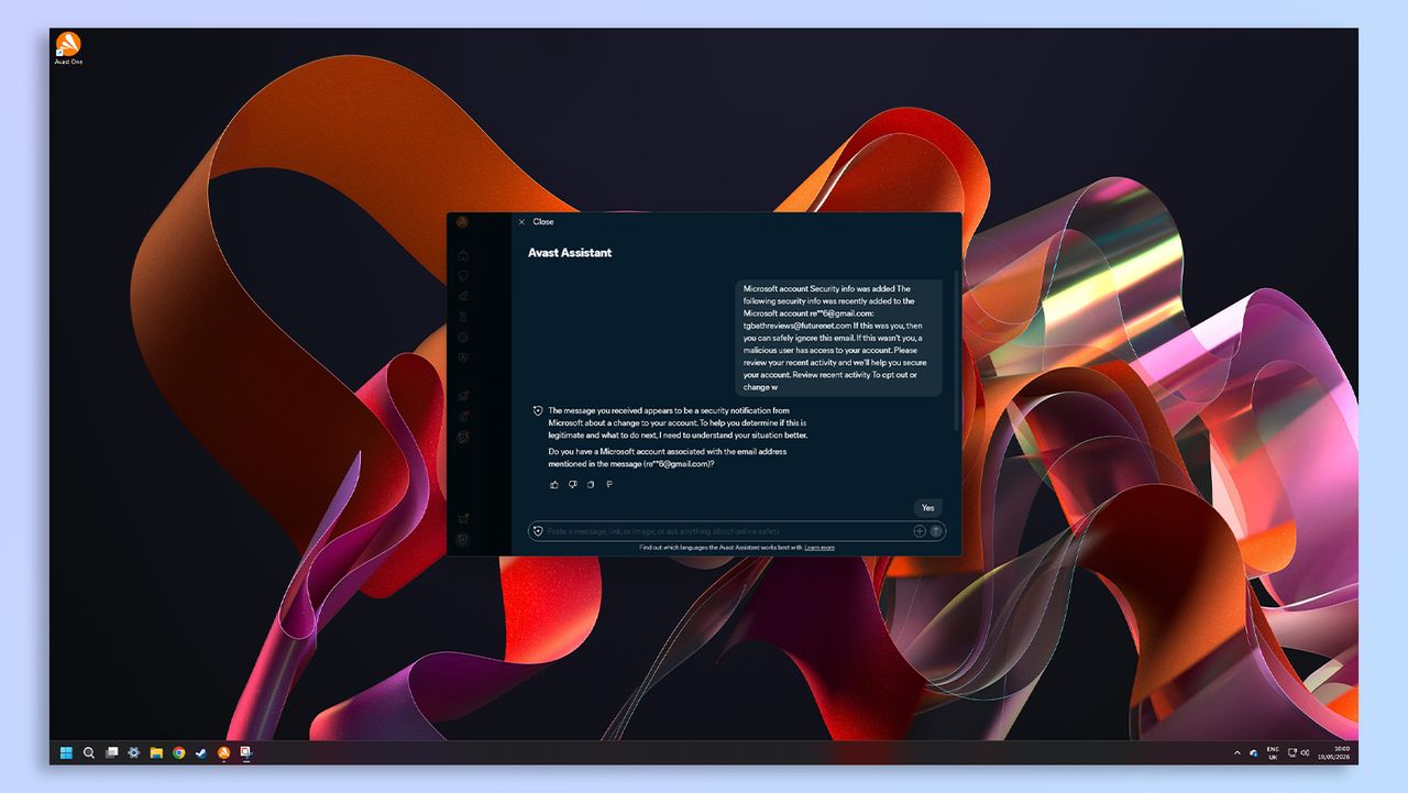 لقطة شاشة لبرنامج Avast One لمكافحة الفيروسات