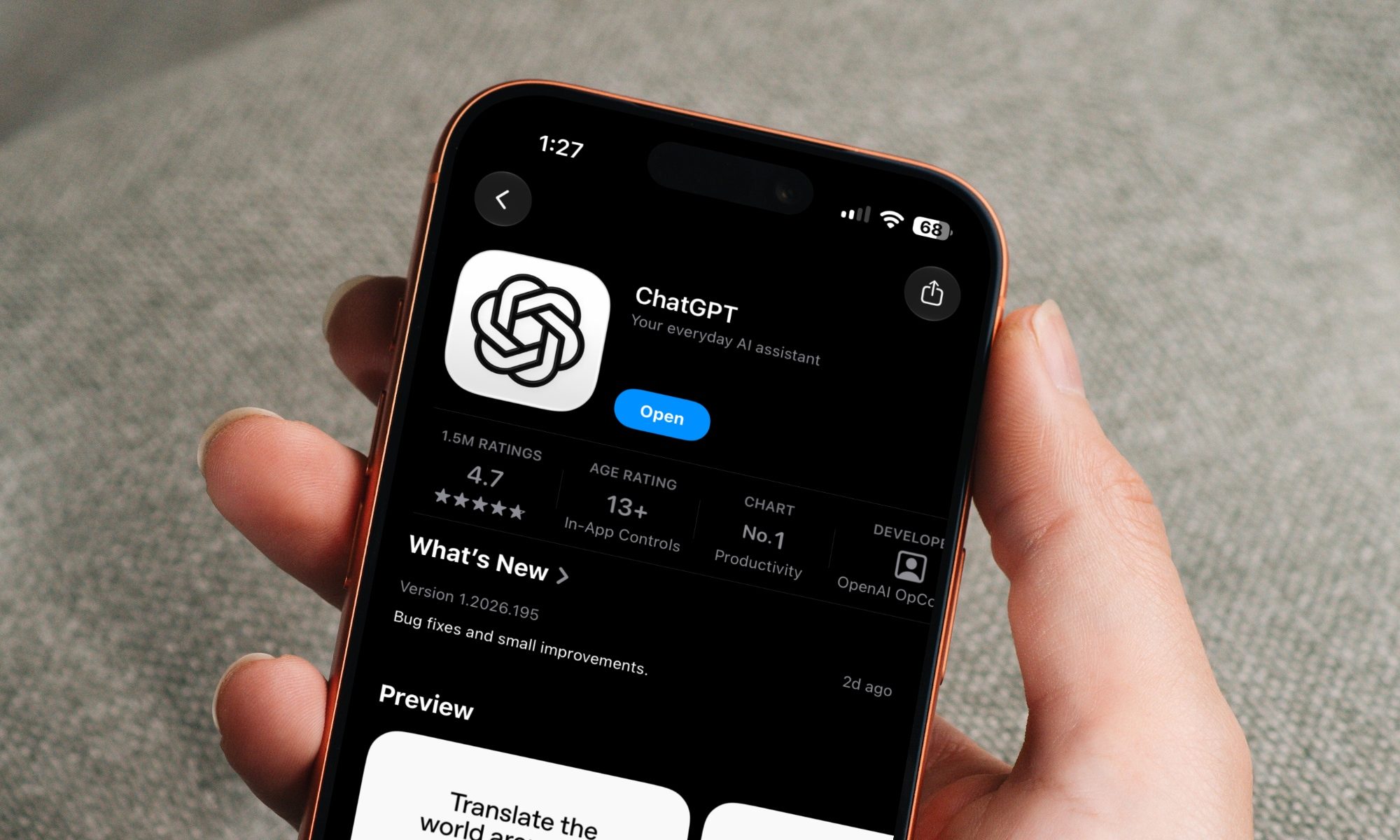 تطبيق ChatGPT على iPhone