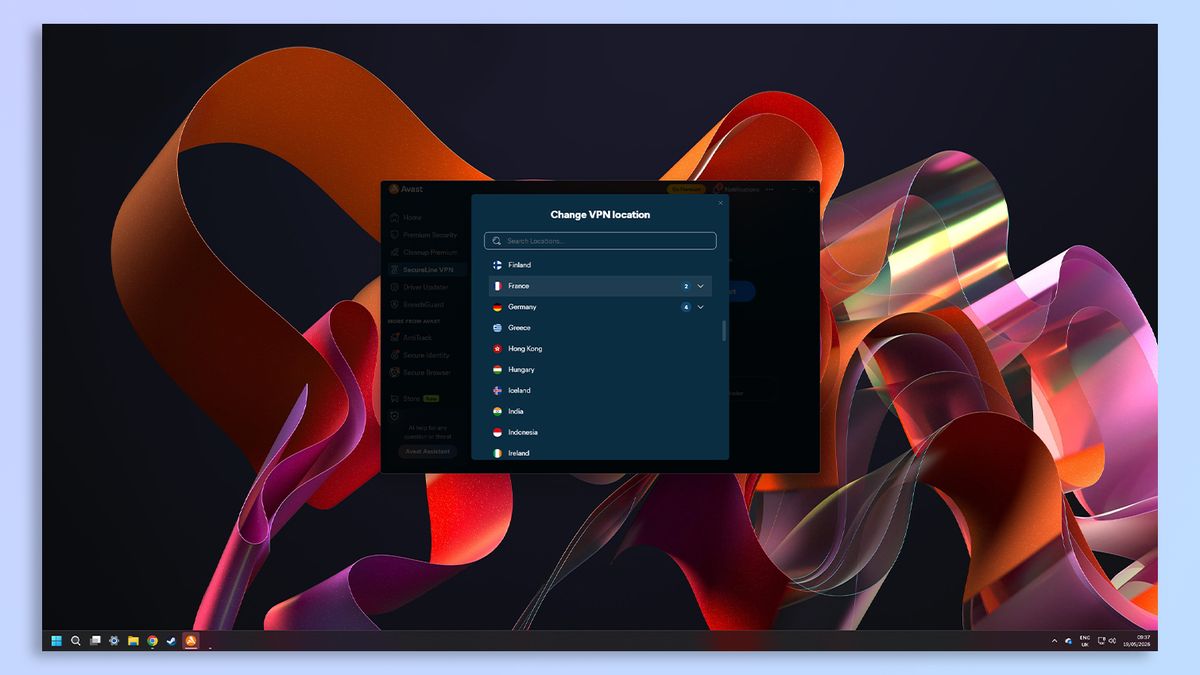 لقطة شاشة لبرنامج Avast One لمكافحة الفيروسات