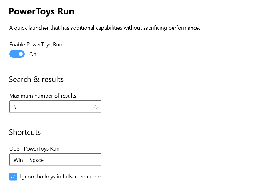 اختصار PowerToys Run لا يفتح على سطح مكتب Windows