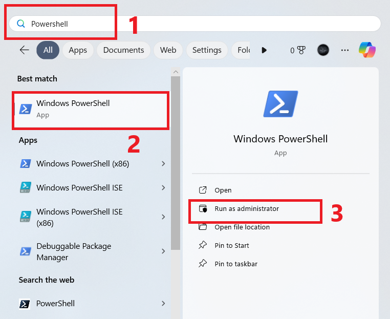 صورة لـ Windows PowerShell