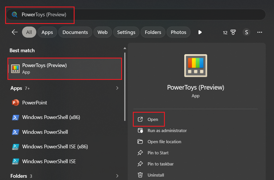 إنهاء عمليات PowerToys الخلفية في إدارة المهام في Windows.