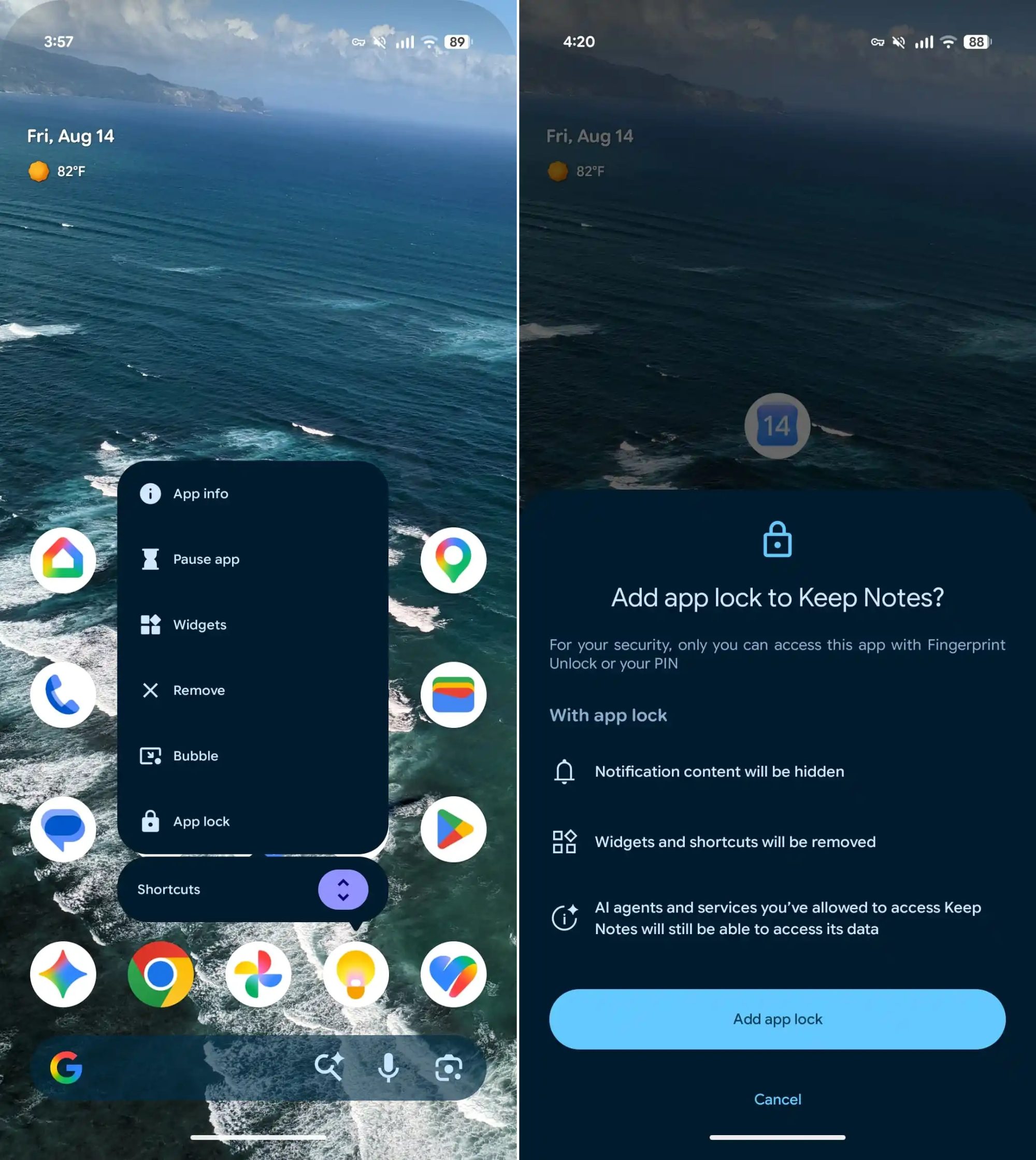 ميزة قفل التطبيقات على هاتف Google Pixel