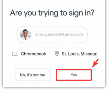 تنبيه أمني من Microsoft يسأل عما إذا كانت محاولة تسجيل دخول مشبوهة شرعية.