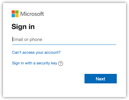 صفحة تسجيل الدخول إلى Microsoft مفتوحة مرة أخرى بعد الانتظار لفترة وجيزة قبل محاولة أخرى.