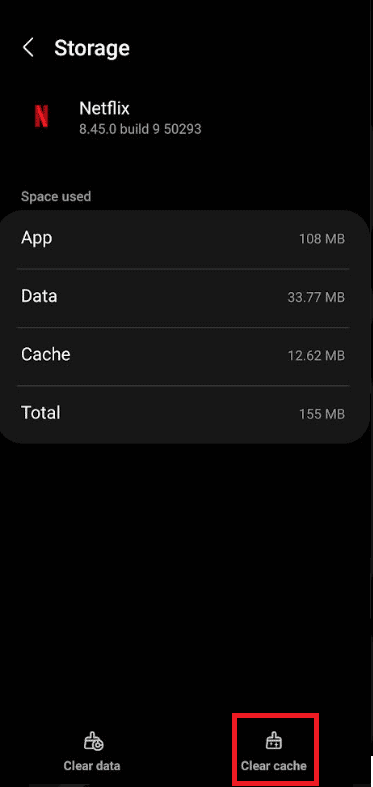 مسح تخزين تطبيق Netflix وذاكرته المؤقتة على Android لإصلاح خطأ إعدادات التاريخ والوقت.