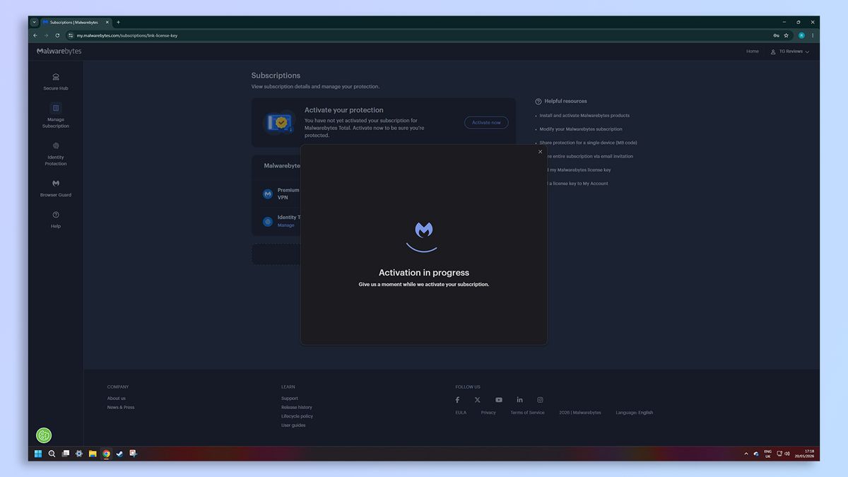 لقطة شاشة لبرنامج Malwarebytes لمكافحة الفيروسات