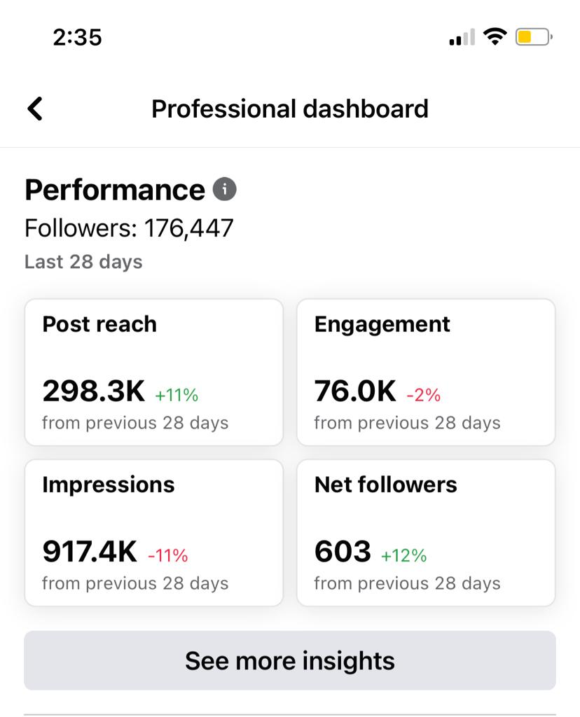 قائمة See all profiles في Facebook تُظهر التبديل إلى Page قبل فتح Professional Dashboard أو Meta Business Suite.