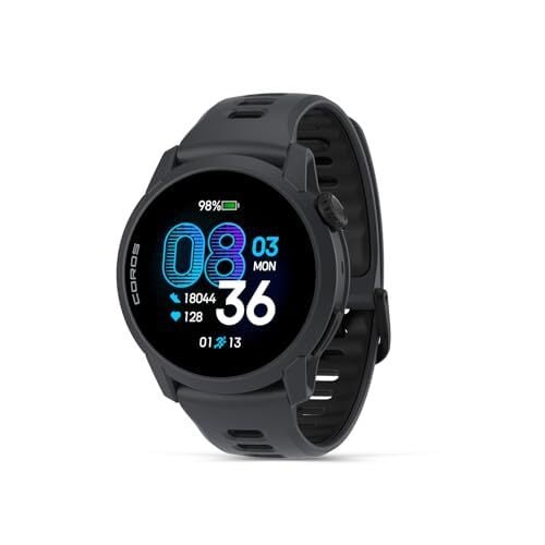 ساعة COROS PACE 4 الرياضية خفيفة الوزن بنظام تحديد المواقع العالمي (GPS)، شاشة AMOLED تعمل باللمس مقاس 1.2 بوصة، 19 يومًا من الاستخدام اليومي، التحكم الصوتي، أدوات تدريب متقدمة، نظام تحديد المواقع العالمي (GPS) دقيق، مراقب معدل ضربات القلب، الملاحة، الجري، ركوب الدراجات، التزلج - أسود