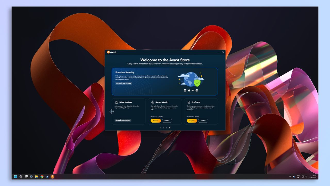 لقطة شاشة لبرنامج Avast One لمكافحة الفيروسات