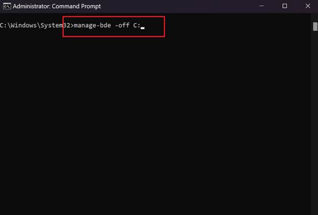 تعطيل BitLocker باستخدام موجه الأوامر في Windows 11