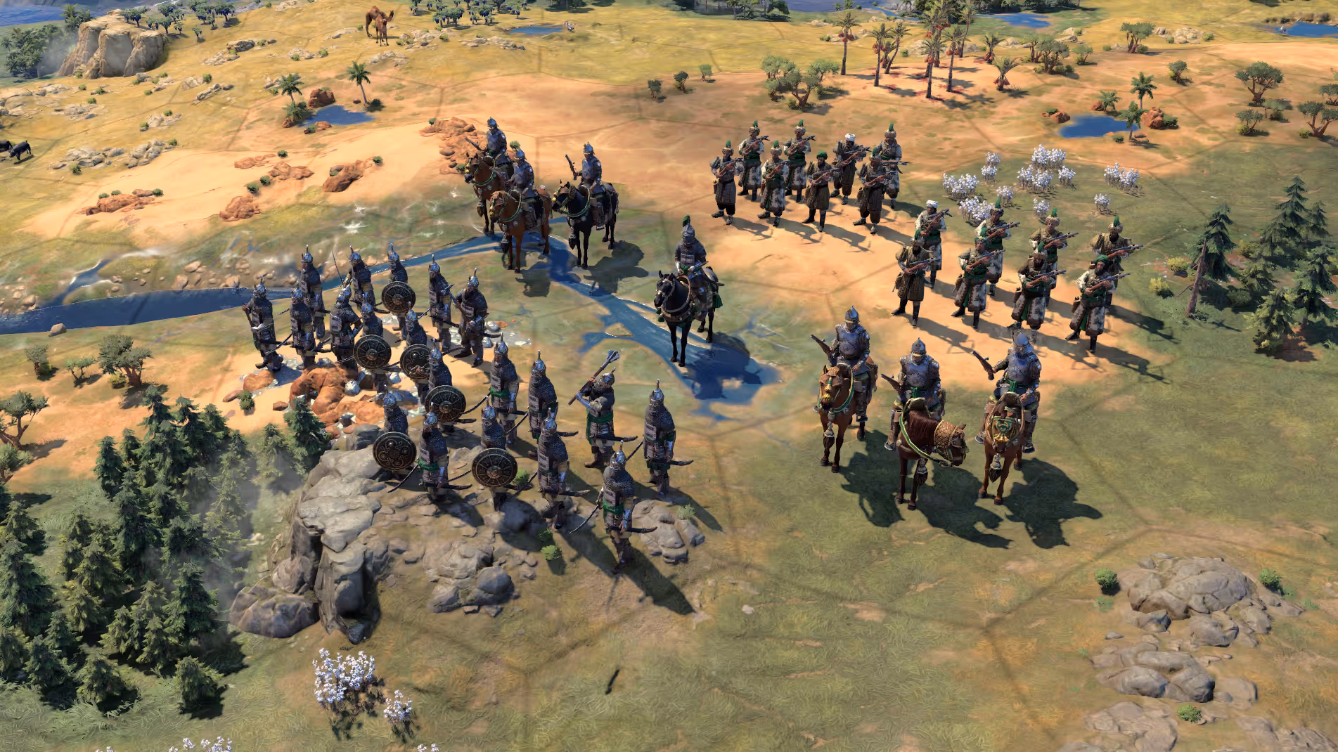 جيش على أهبة الاستعداد في Civilization 7.