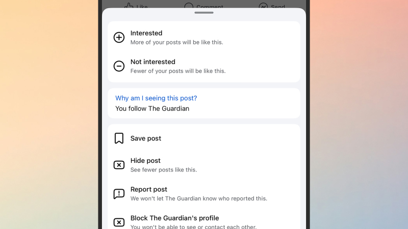 تفضيلات Facebook