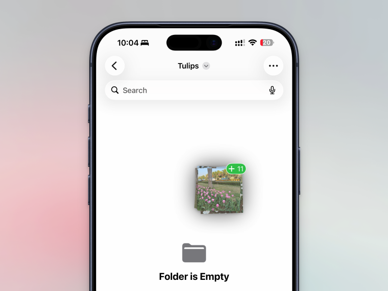 إيماءة السحب والإفلات على iPhone
