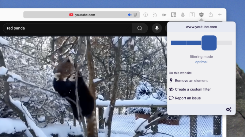 uBlock Origin في Safari على جهاز Mac