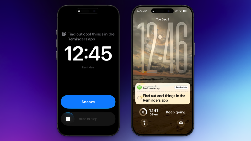 التنبيهات في تطبيق Reminders.