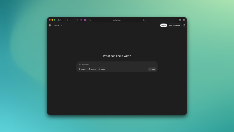 موقع ChatGPT على متصفح Safari