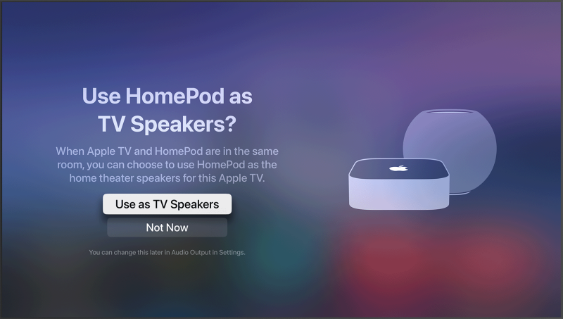 AirPods كمكبرات صوت افتراضية لـ Apple TV.