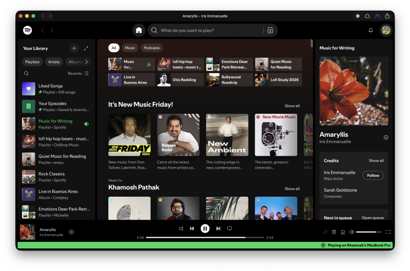 موقع Spotify يعمل كتطبيق Safari