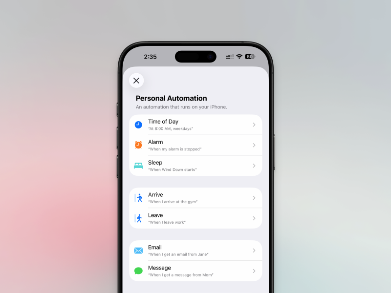 أتمتة iPhone الشخصية