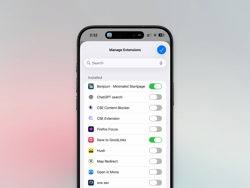 إضافات Safari على iPhone