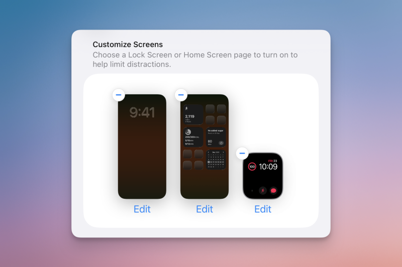 تعديل واجهة ساعة Apple Watch لوضع Focus على iPhone