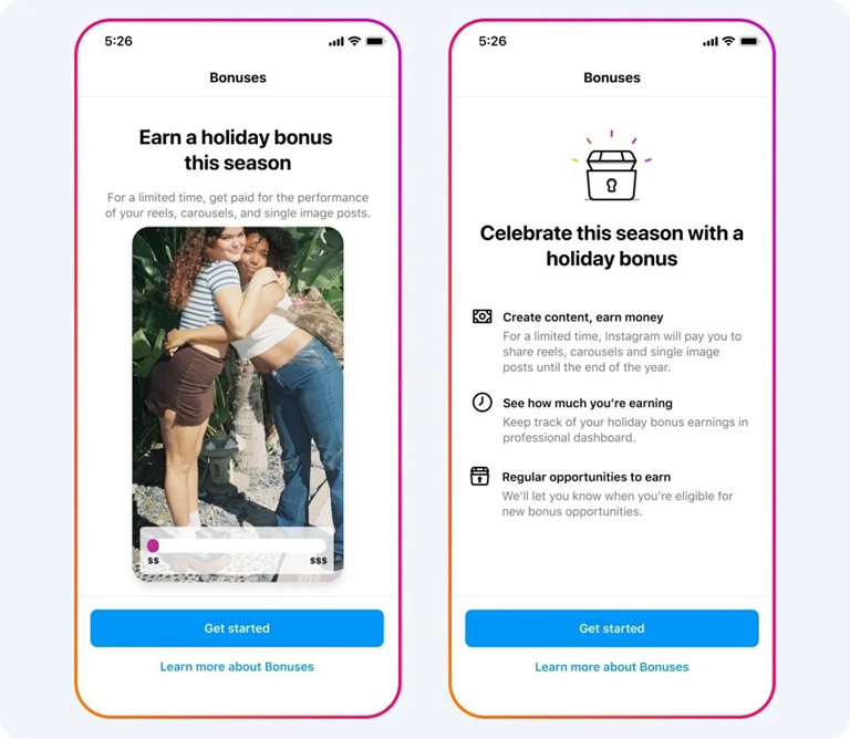 منشئ محتوى على Instagram يتحقق من حالة دعوة المكافآت وأهلية الاشتراكات في لوحة التحكم الاحترافية.