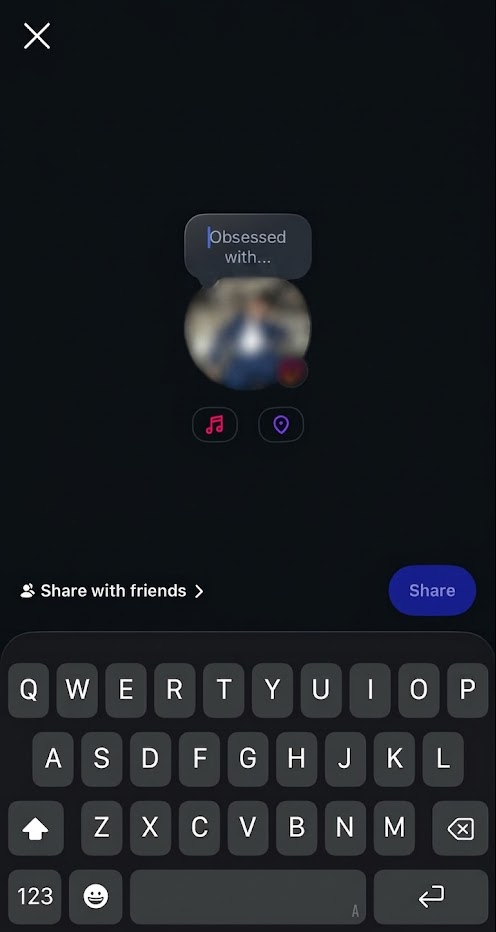 صندوق وارد Instagram يعرض منشئ الملاحظات العادي المستخدم لإنشاء ملاحظة عادية.