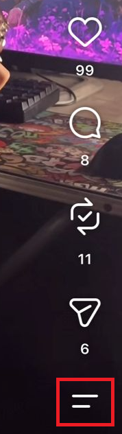 منشور Instagram مفتوح من ملف المستخدم الشخصي، مع قائمة النقاط الثلاث المستخدمة للبحث عن خيار الأرشيف.