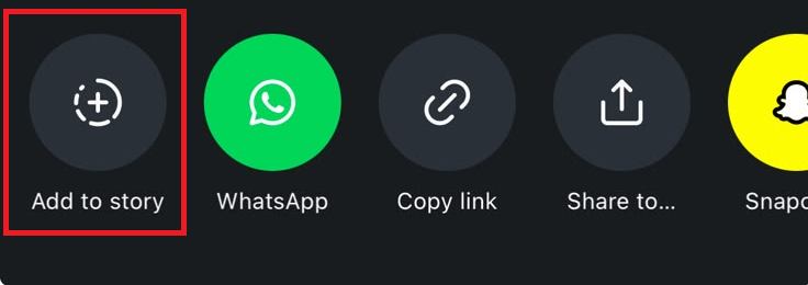 ورقة مشاركة Instagram تُظهر خيار "إضافة إلى القصة" كطريقة مدعومة لإعادة مشاركة الريل بعد اختفاء خيار "إضافة ملاحظة".