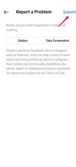 رسائل Instagram عبر الويب وشاشة الإبلاغ عن مشكلة المستخدمة لاستكشاف خطأ 