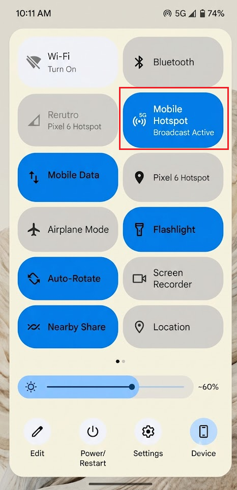 استخدام نقطة اتصال Android واتصال Wi-Fi في Windows لاختبار Nearby Share على مسار شبكة أنظف.
