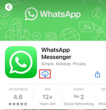 الهاتف يعيد تثبيت تطبيق WhatsApp الرسمي قبل محاولة تسجيل دخول أخرى.