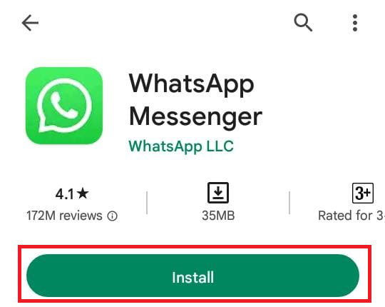هاتف يقوم بإلغاء تثبيت وإعادة تثبيت تطبيق واتساب الرسمي بعد اختفاء خيار HD.