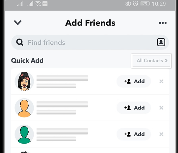 حل مشكلة عدم ظهور Quick Add في Snapchat
