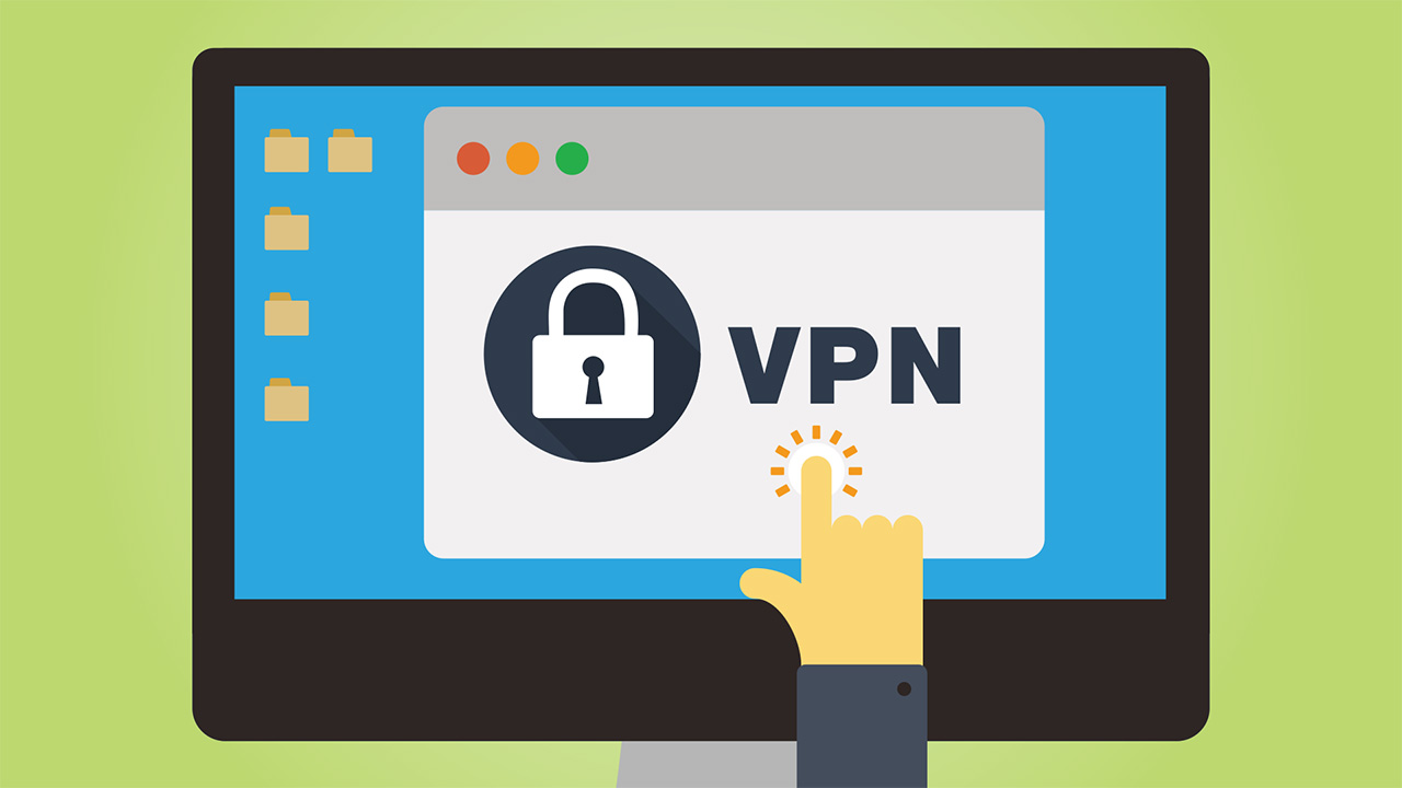 صورة كرتونية لشبكة VPN على شاشة الكمبيوتر